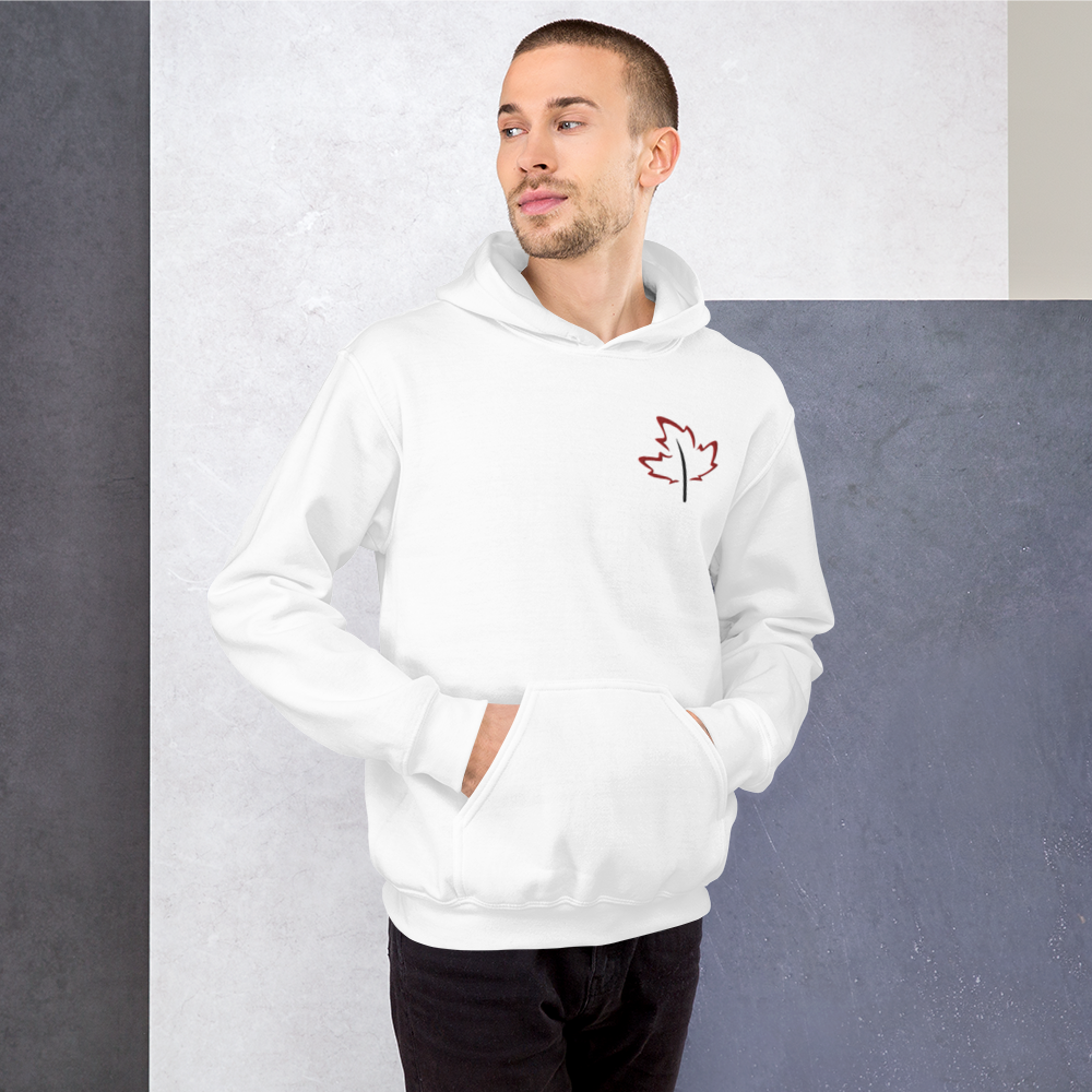 Quietly Canadian™ Embroidered Windy Leaf Unisex Hoodie