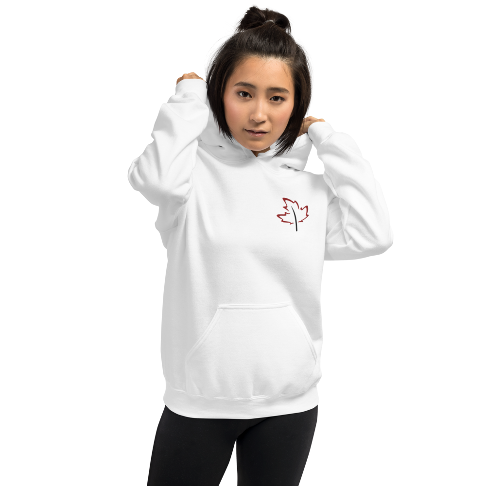 Quietly Canadian™ Embroidered Windy Leaf Unisex Hoodie