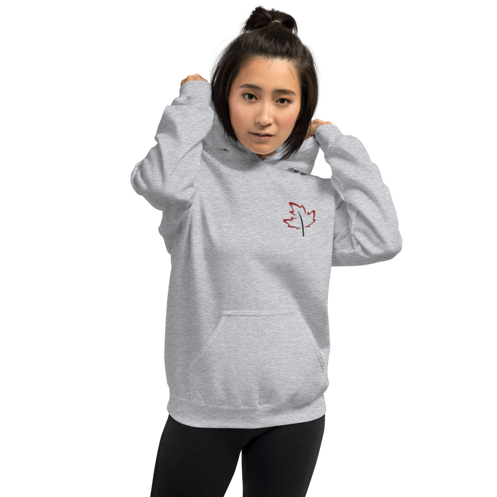 Quietly Canadian™ Embroidered Windy Leaf Unisex Hoodie