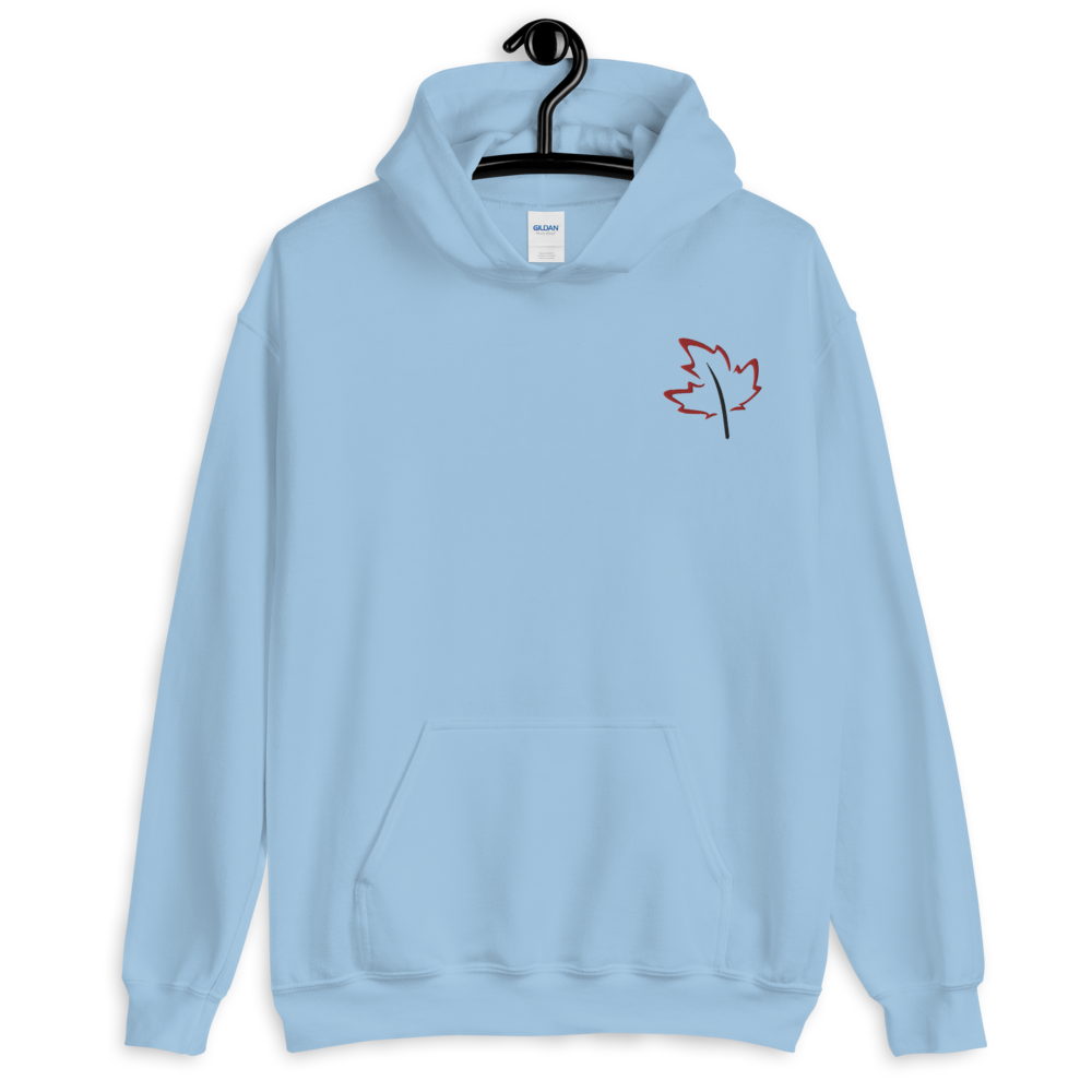 Quietly Canadian™ Embroidered Windy Leaf Unisex Hoodie
