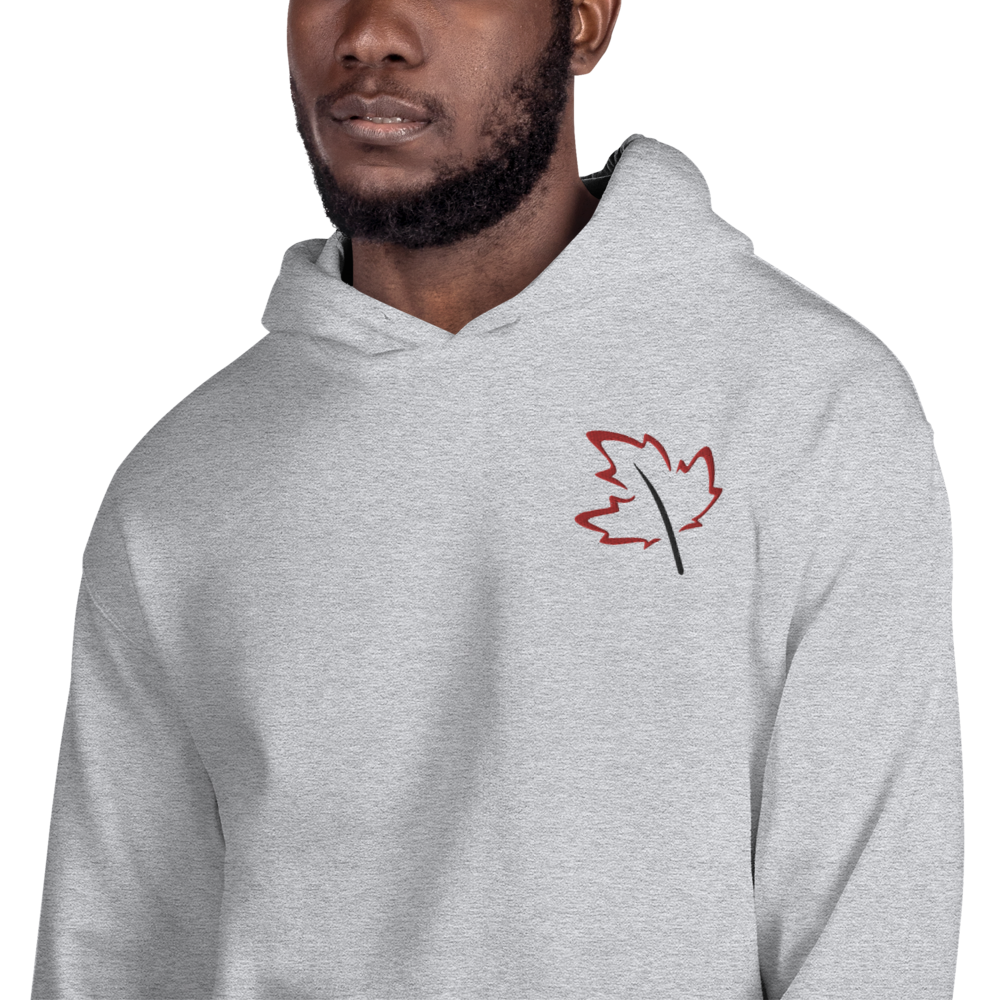 Quietly Canadian™ Embroidered Windy Leaf Unisex Hoodie