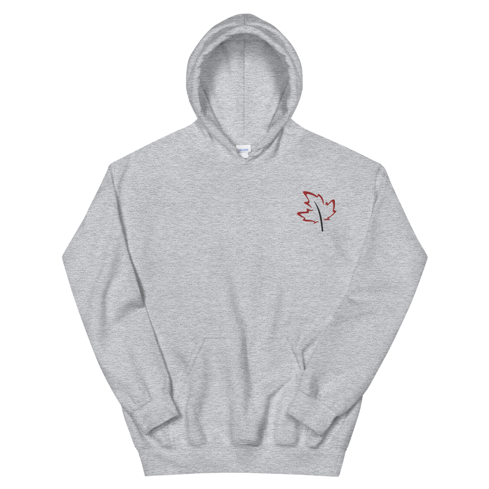 Quietly Canadian™ Embroidered Windy Leaf Unisex Hoodie