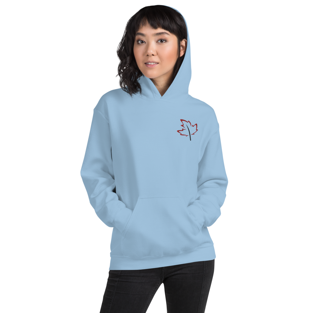 Quietly Canadian™ Embroidered Windy Leaf Unisex Hoodie