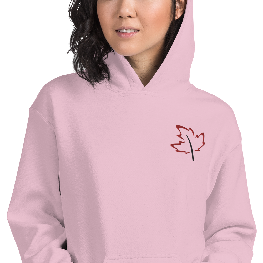 Quietly Canadian™ Embroidered Windy Leaf Unisex Hoodie
