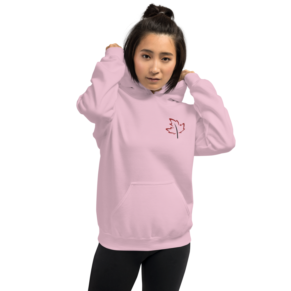 Quietly Canadian™ Embroidered Windy Leaf Unisex Hoodie