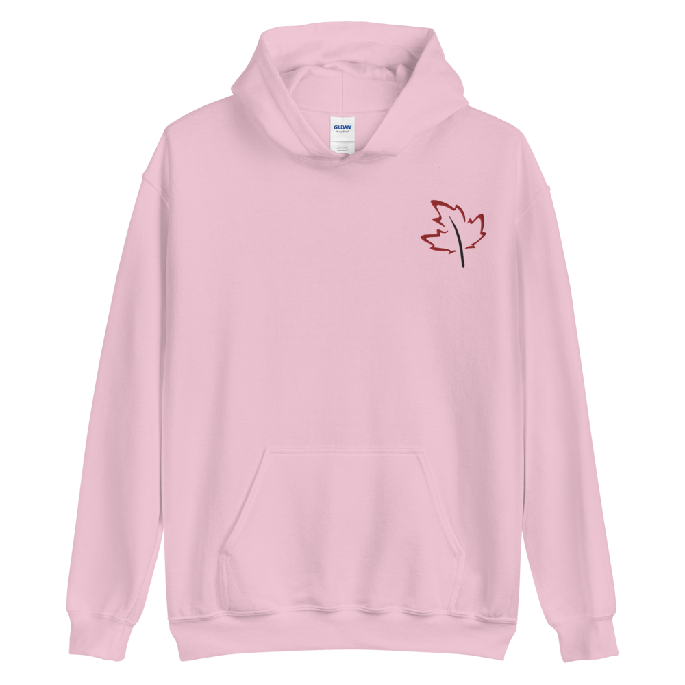 Quietly Canadian™ Embroidered Windy Leaf Unisex Hoodie