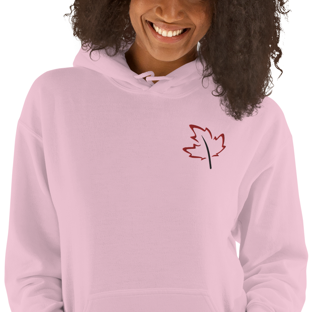 Quietly Canadian™ Embroidered Windy Leaf Unisex Hoodie