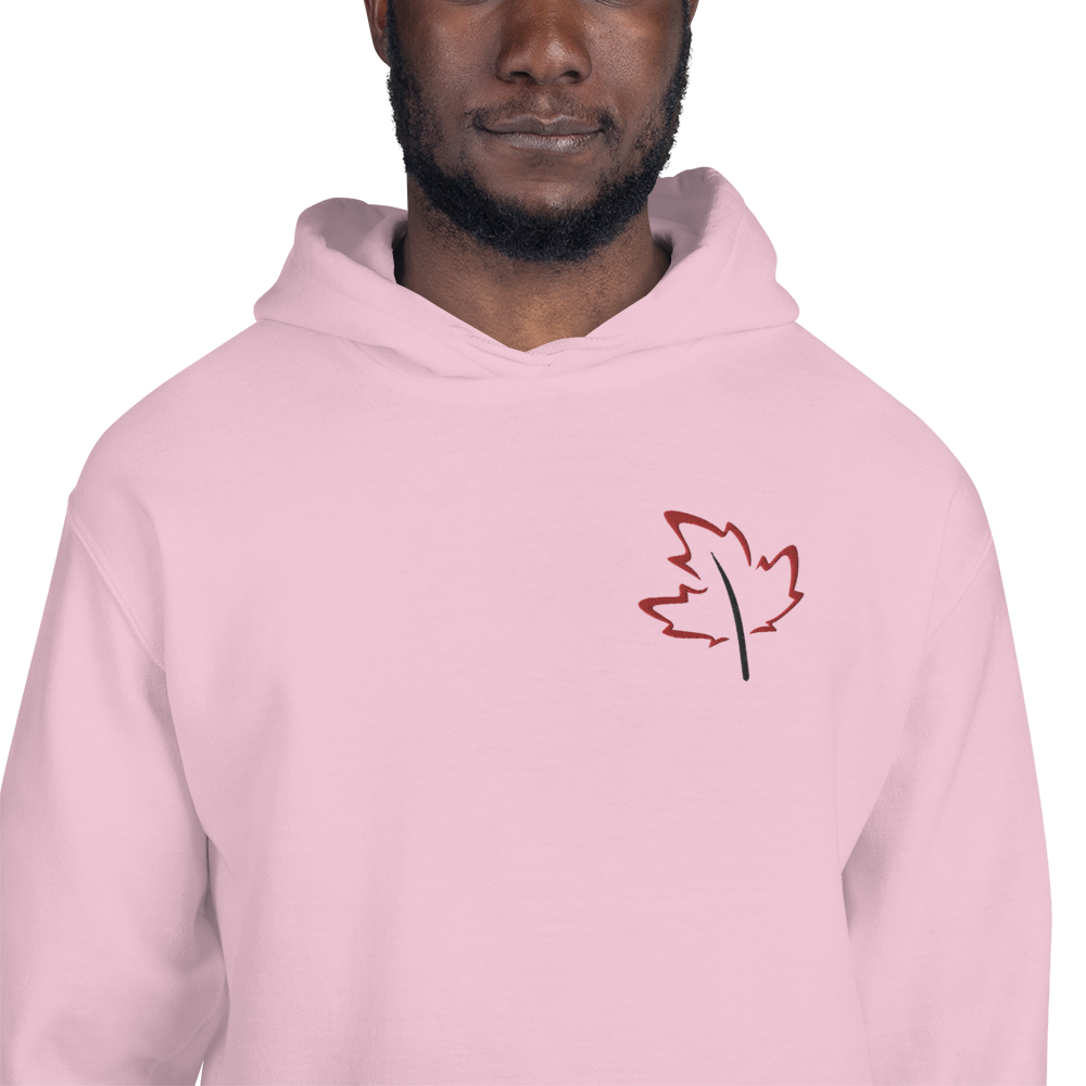 Quietly Canadian™ Embroidered Windy Leaf Unisex Hoodie