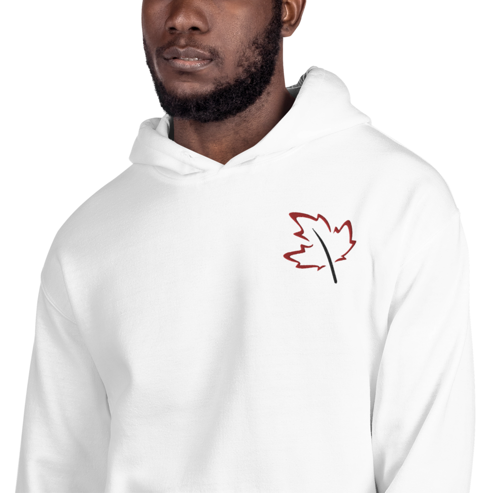 Quietly Canadian™ Embroidered Windy Leaf Unisex Hoodie