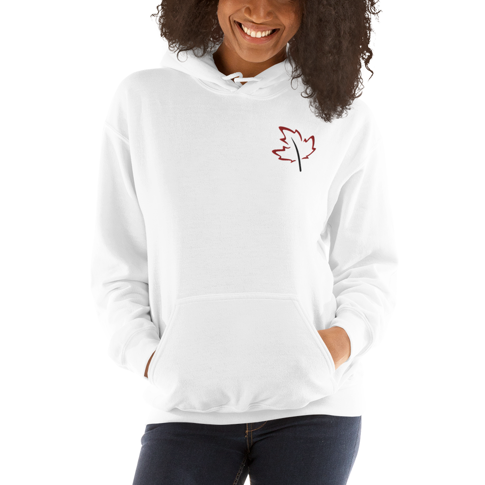 Quietly Canadian™ Embroidered Windy Leaf Unisex Hoodie