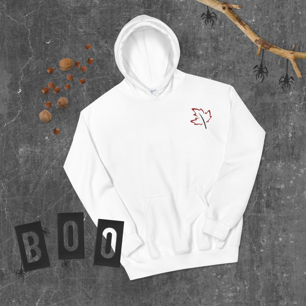 Quietly Canadian™ Embroidered Windy Leaf Unisex Hoodie