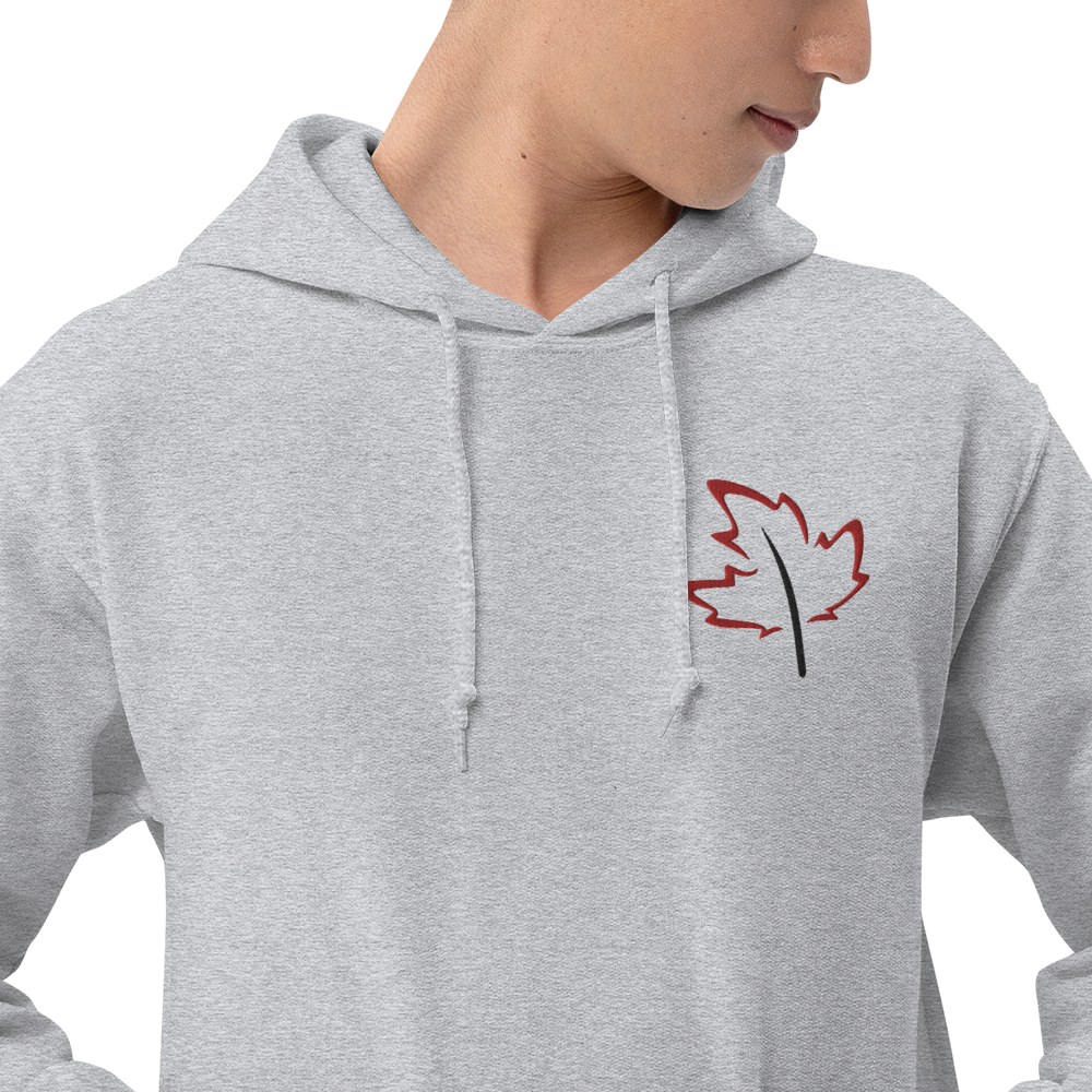 Quietly Canadian™ Embroidered Windy Leaf Unisex Hoodie