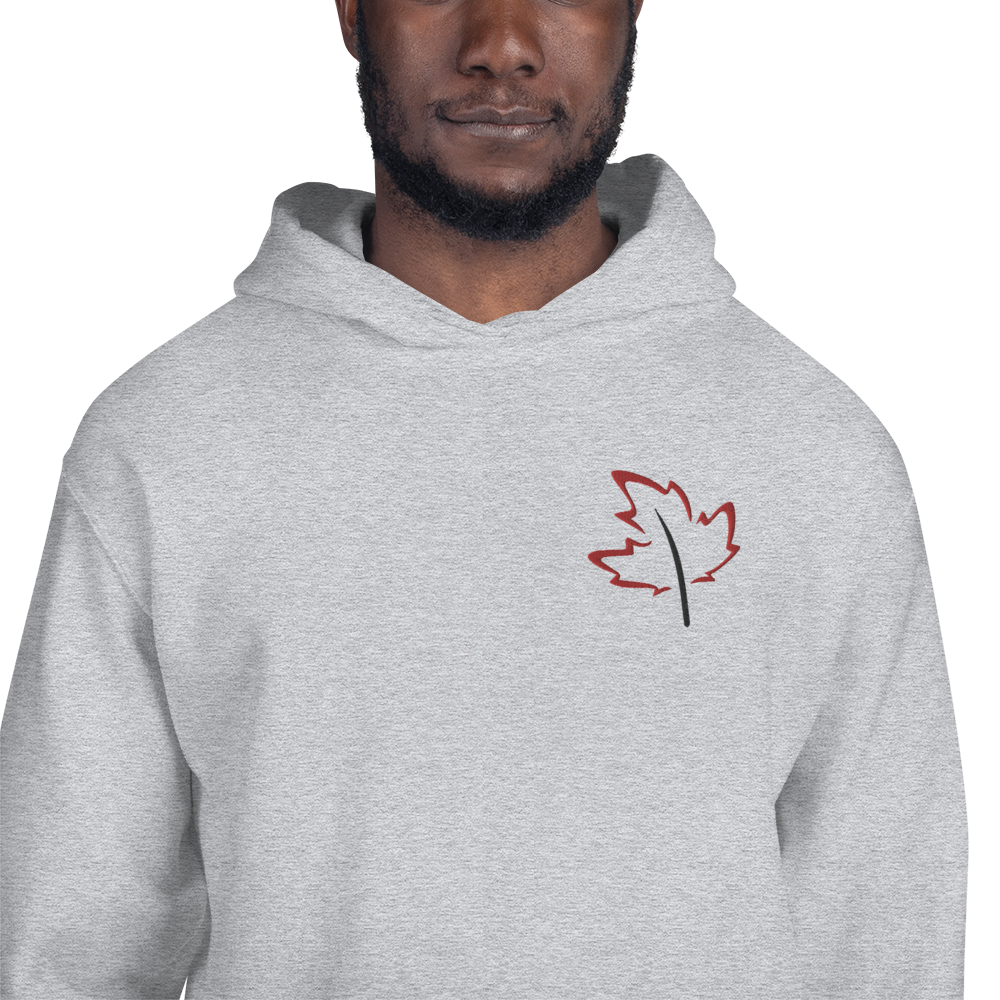 Quietly Canadian™ Embroidered Windy Leaf Unisex Hoodie