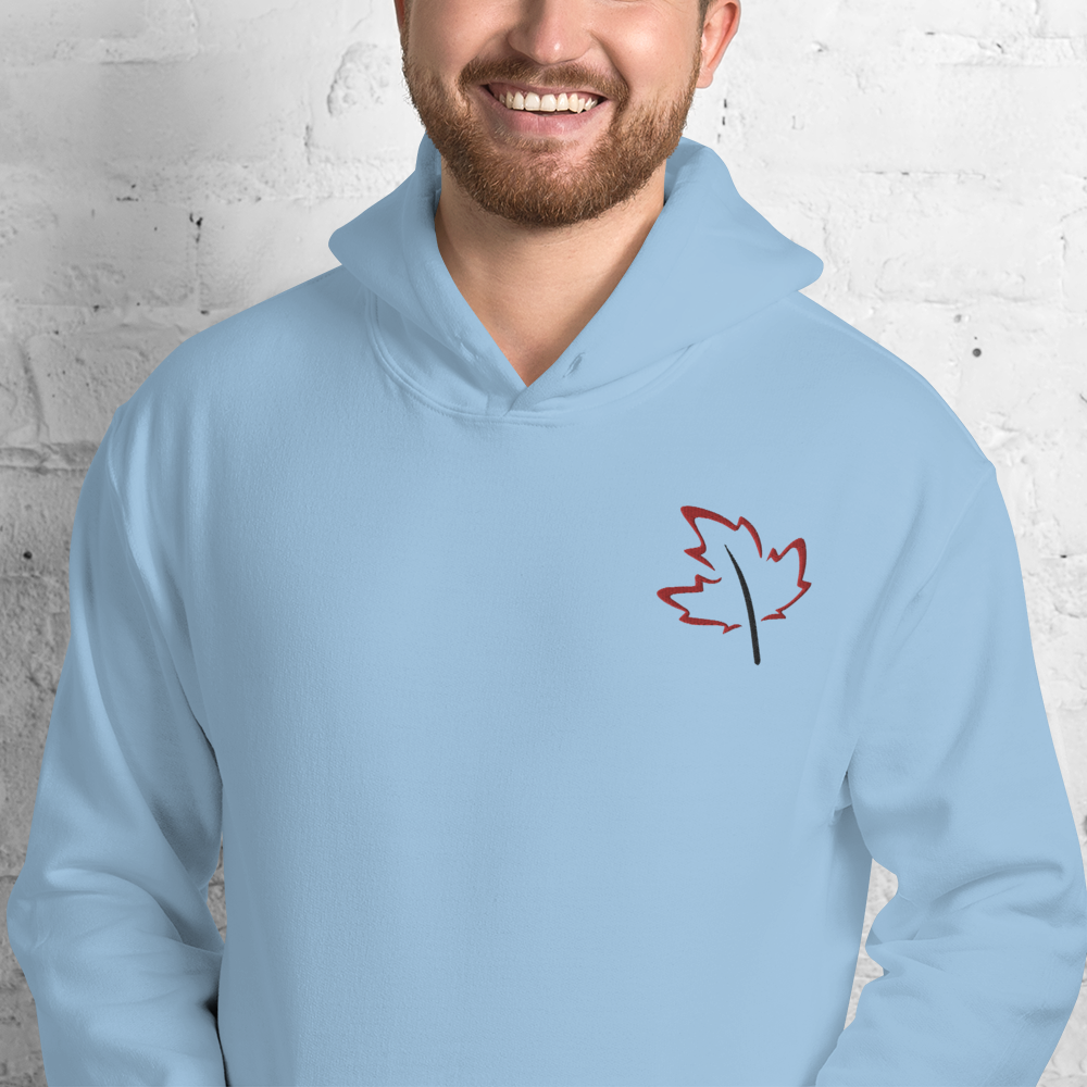 Quietly Canadian™ Embroidered Windy Leaf Unisex Hoodie