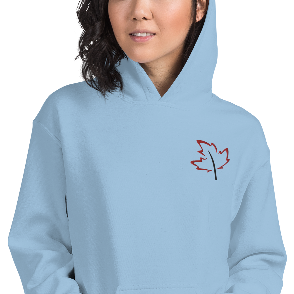 Quietly Canadian™ Embroidered Windy Leaf Unisex Hoodie