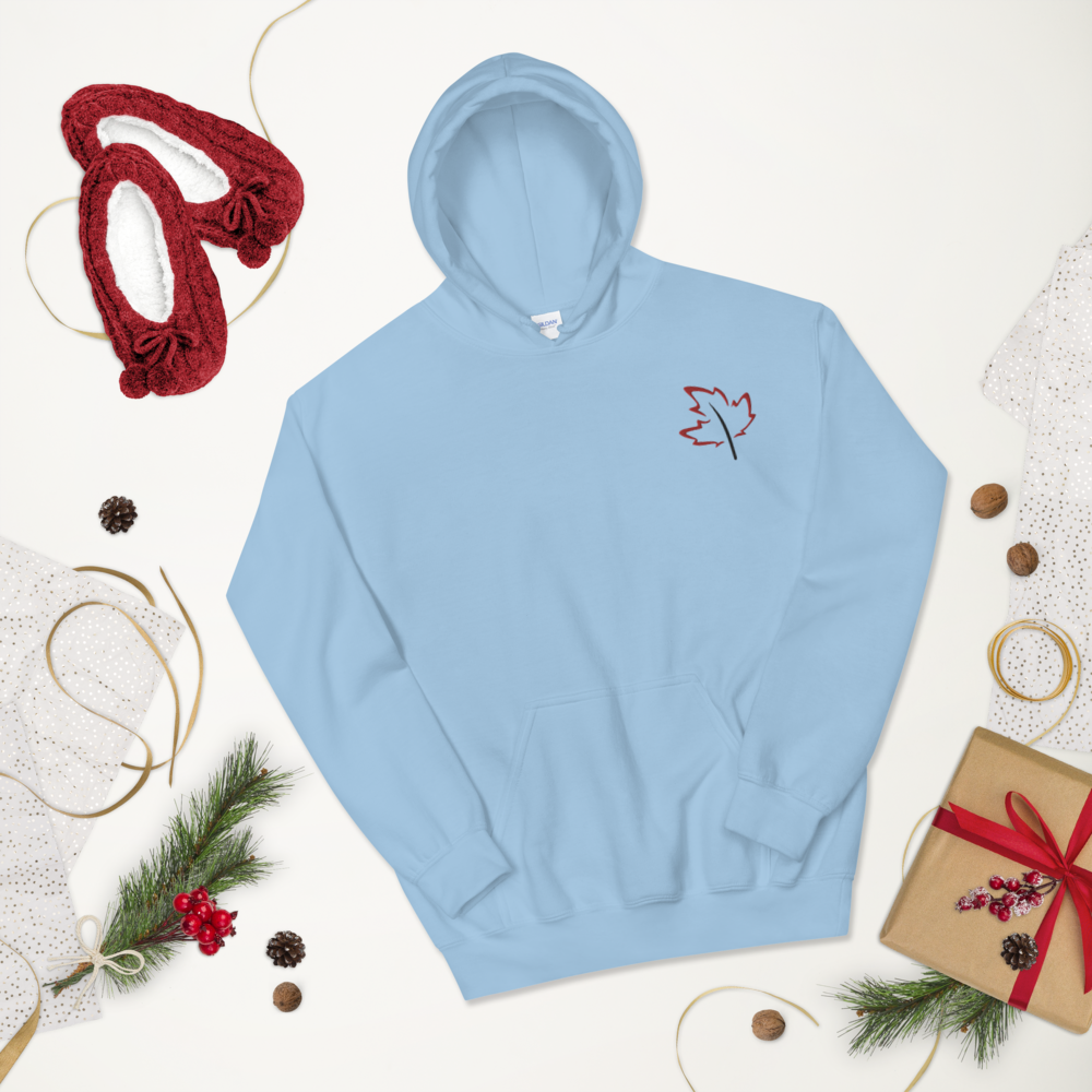 Quietly Canadian™ Embroidered Windy Leaf Unisex Hoodie