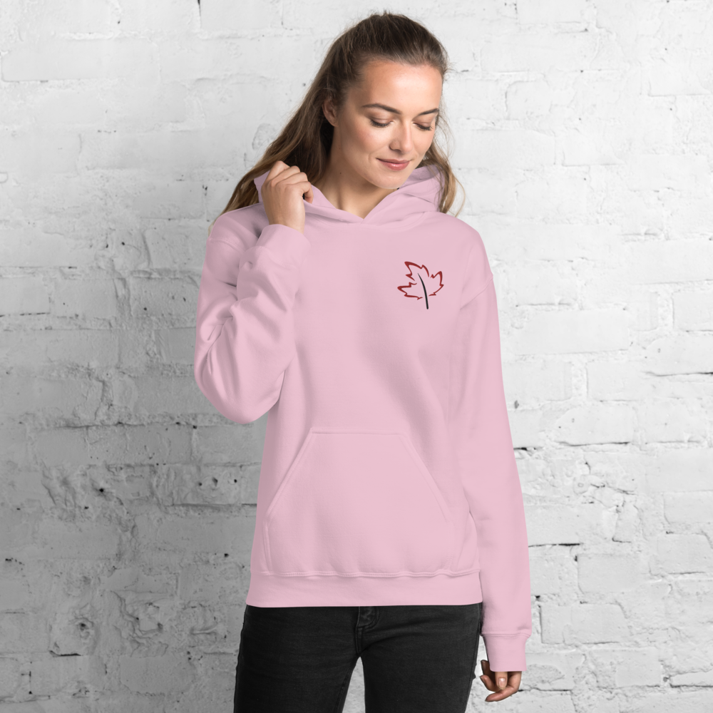 Quietly Canadian™ Embroidered Windy Leaf Unisex Hoodie