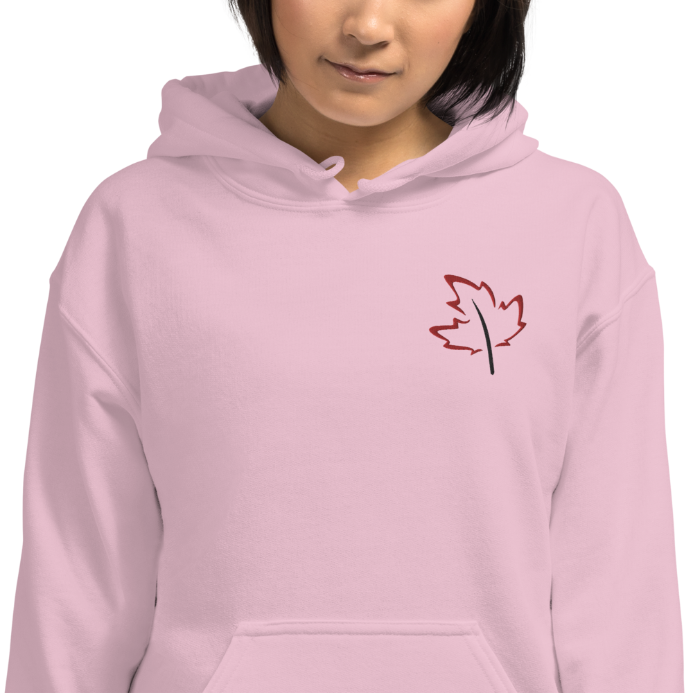 Quietly Canadian™ Embroidered Windy Leaf Unisex Hoodie