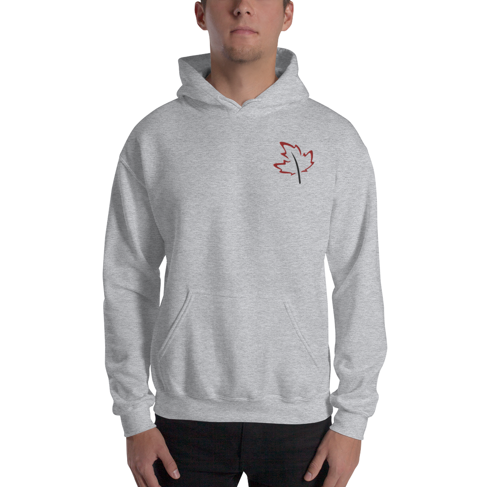 Quietly Canadian™ Embroidered Windy Leaf Unisex Hoodie