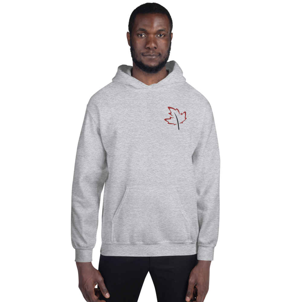 Quietly Canadian™ Embroidered Windy Leaf Unisex Hoodie