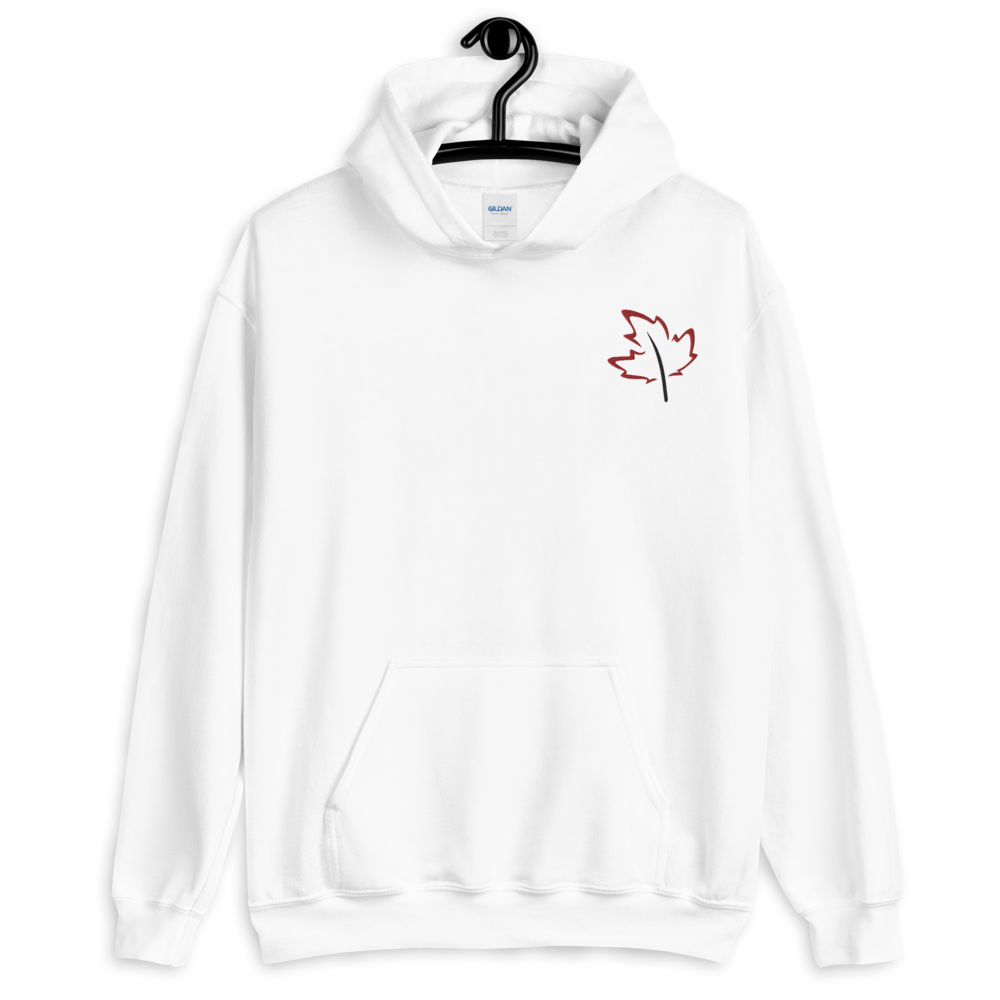 Quietly Canadian™ Embroidered Windy Leaf Unisex Hoodie