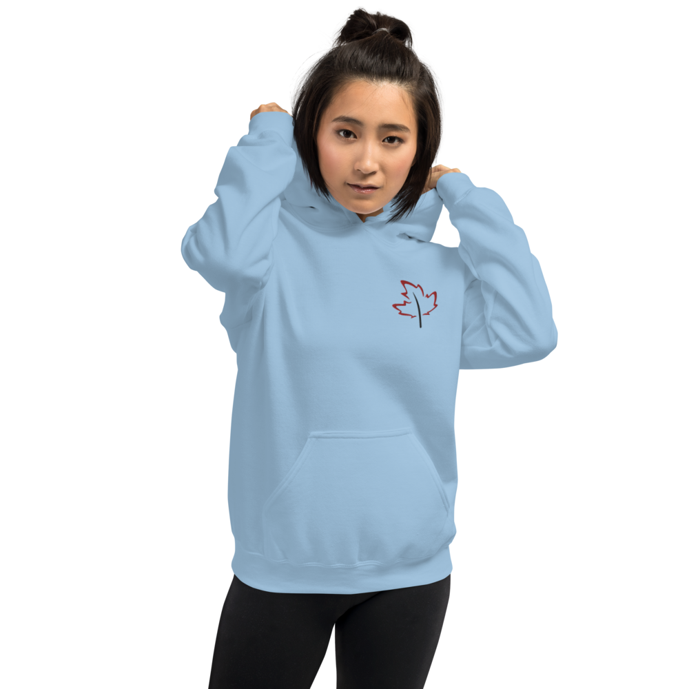 Quietly Canadian™ Embroidered Windy Leaf Unisex Hoodie