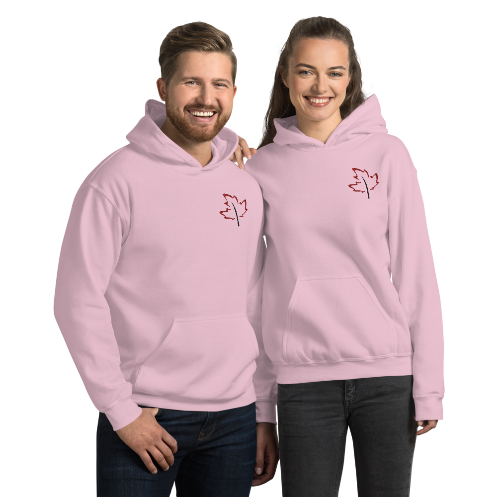Quietly Canadian™ Embroidered Windy Leaf Unisex Hoodie