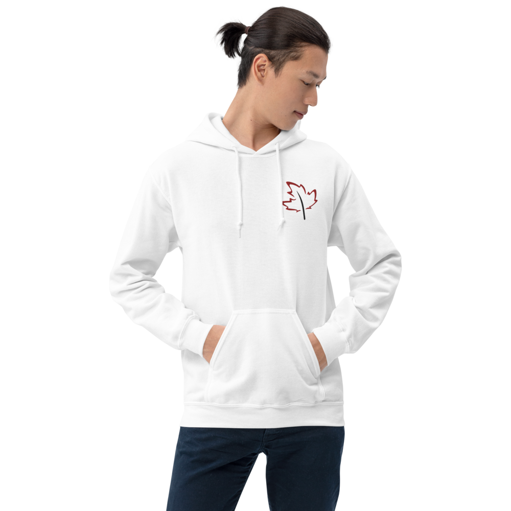 Quietly Canadian™ Embroidered Windy Leaf Unisex Hoodie