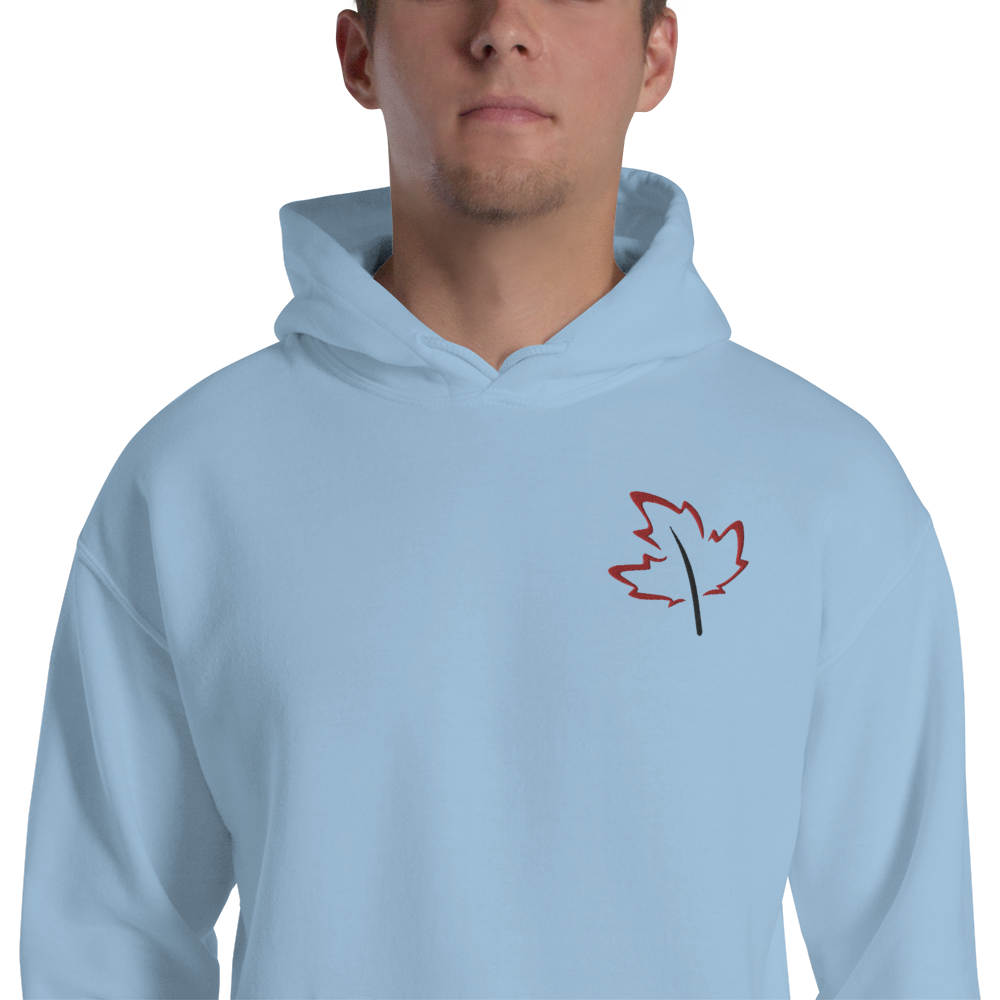 Quietly Canadian™ Embroidered Windy Leaf Unisex Hoodie