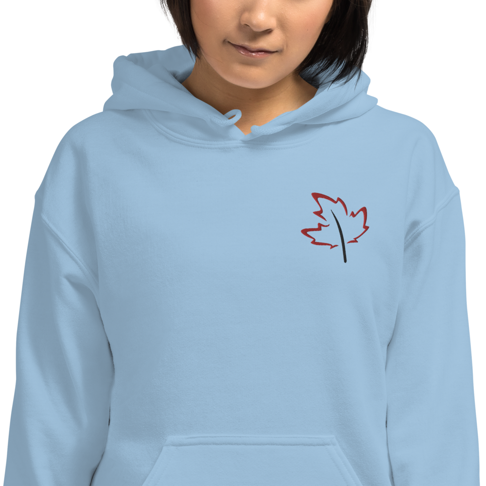 Quietly Canadian™ Embroidered Windy Leaf Unisex Hoodie