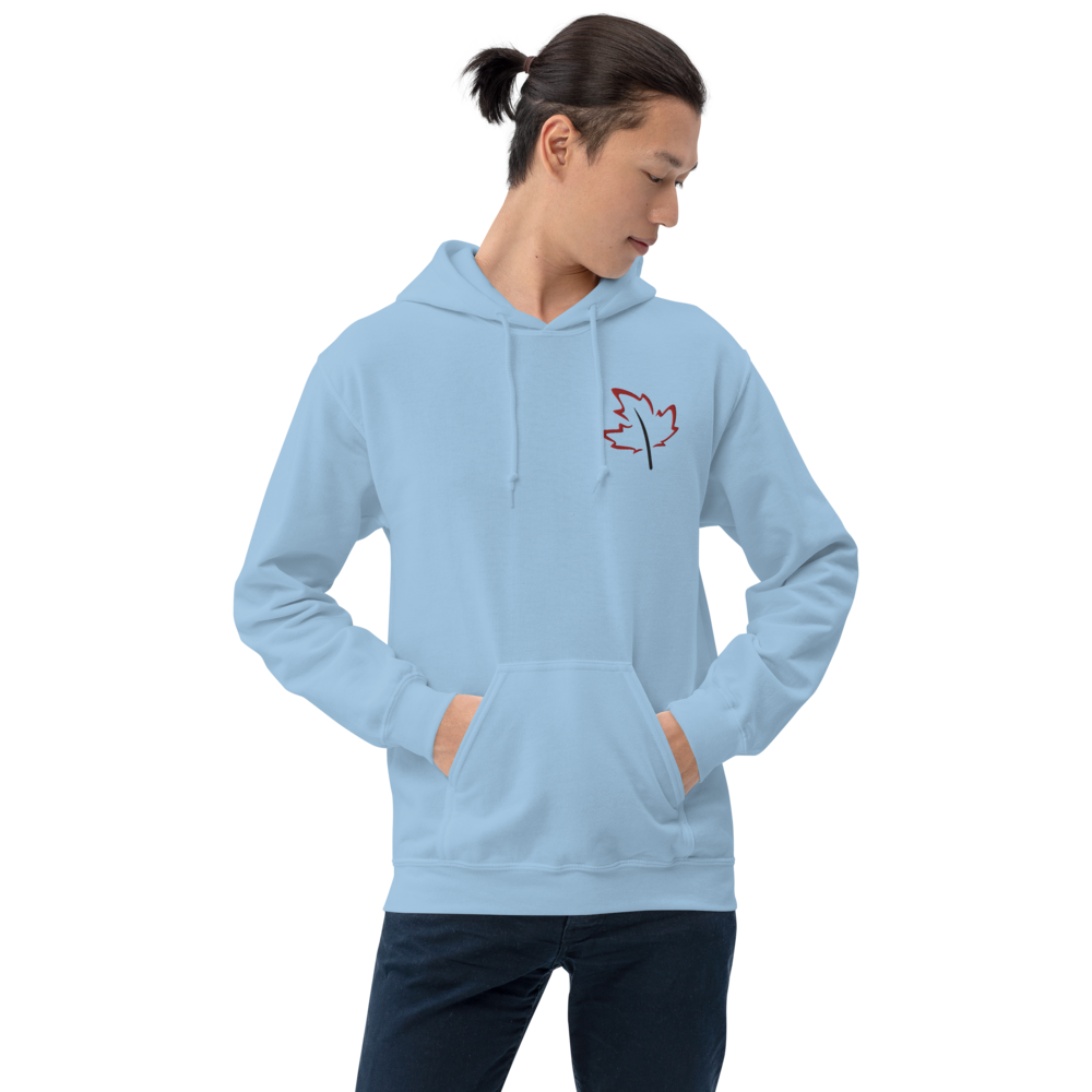 Quietly Canadian™ Embroidered Windy Leaf Unisex Hoodie