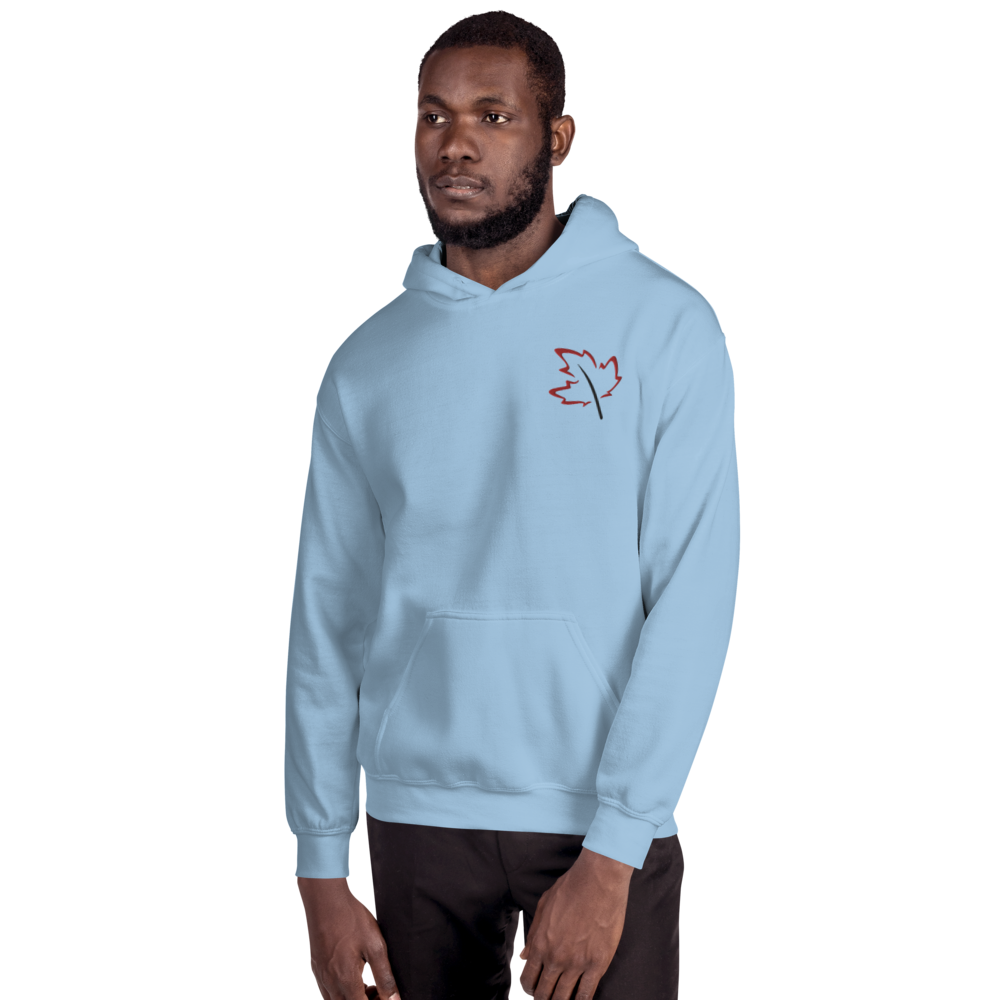 Quietly Canadian™ Embroidered Windy Leaf Unisex Hoodie
