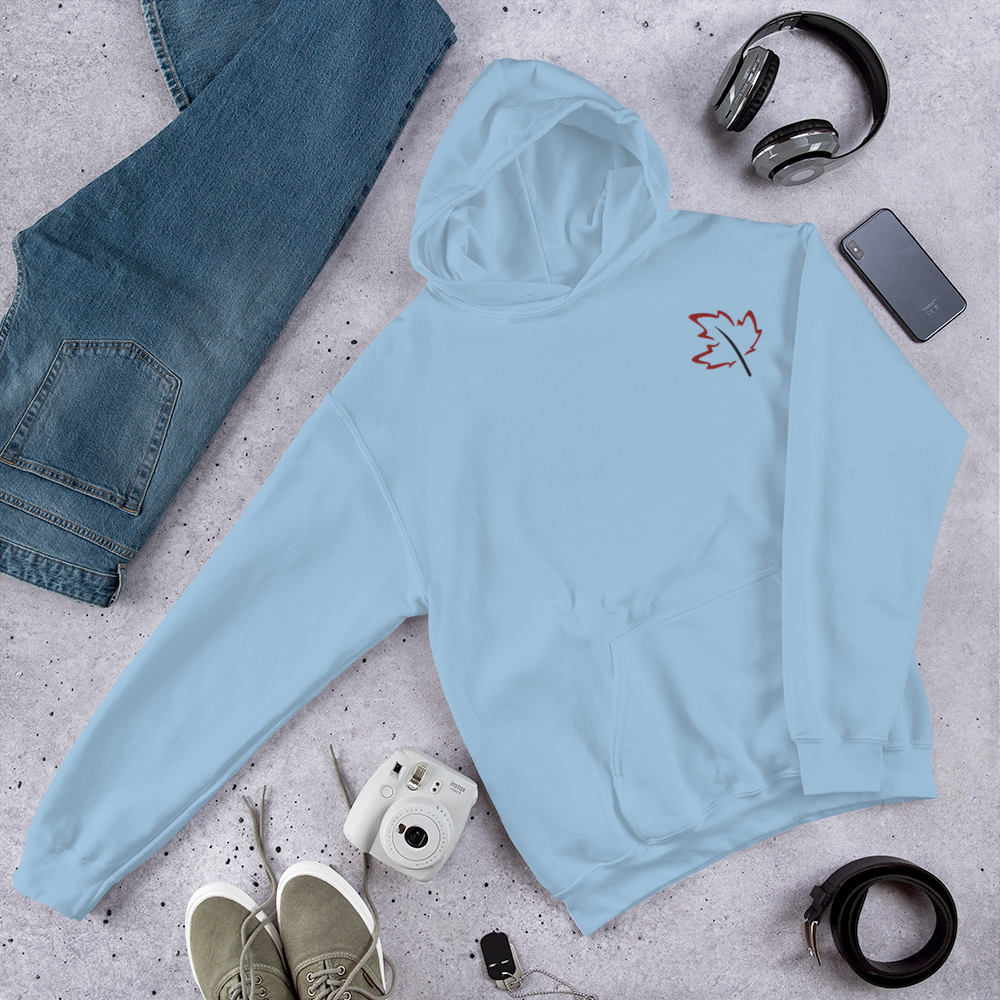 Quietly Canadian™ Embroidered Windy Leaf Unisex Hoodie