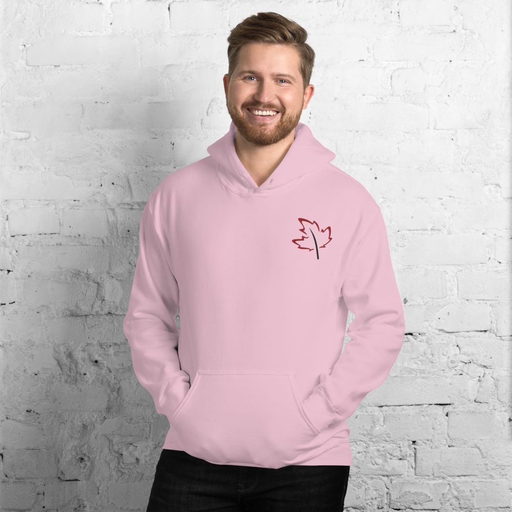 Quietly Canadian™ Embroidered Windy Leaf Unisex Hoodie