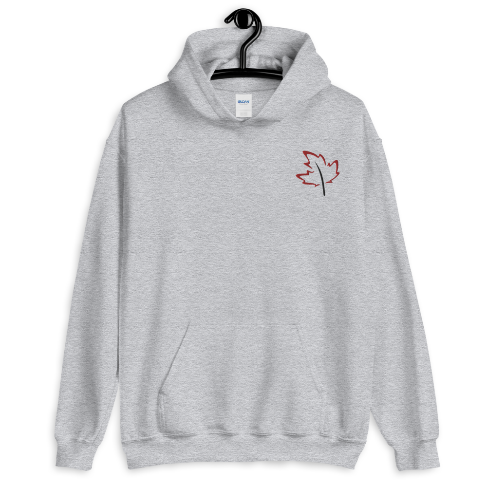 Quietly Canadian™ Embroidered Windy Leaf Unisex Hoodie