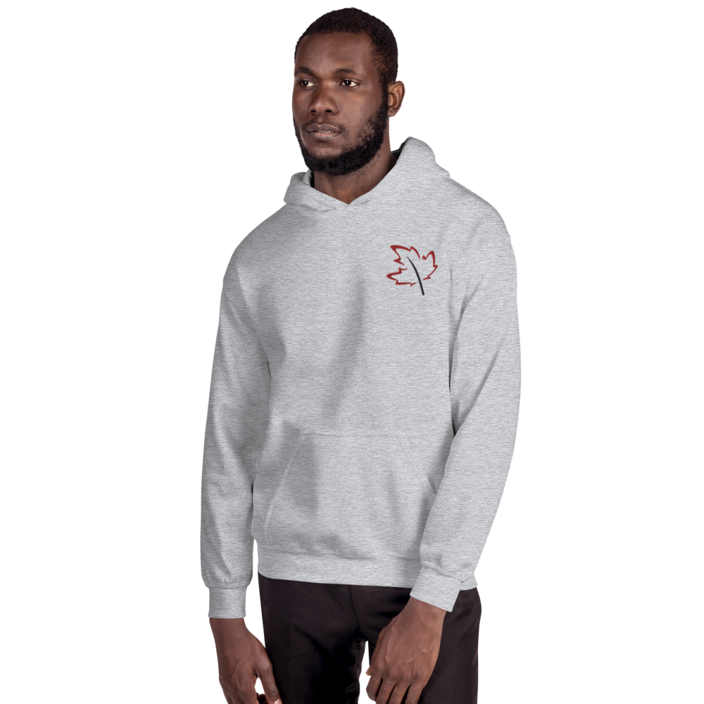 Quietly Canadian™ Embroidered Windy Leaf Unisex Hoodie