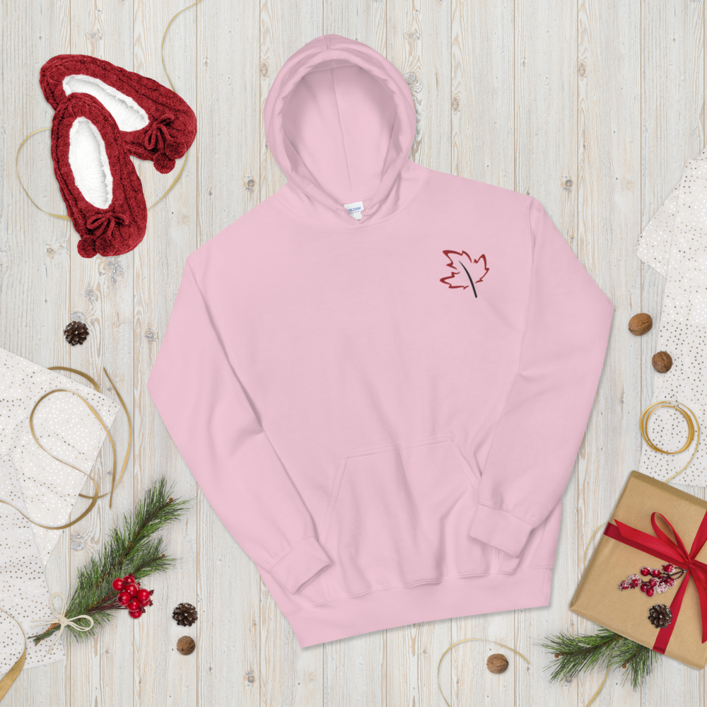 Quietly Canadian™ Embroidered Windy Leaf Unisex Hoodie