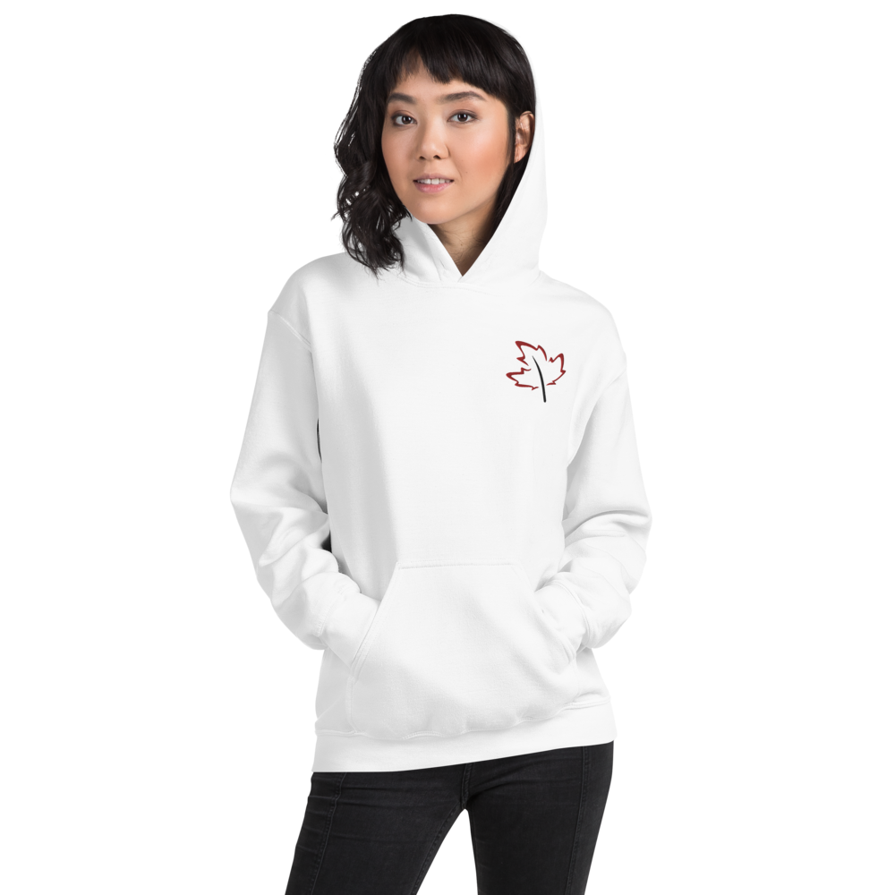 Quietly Canadian™ Embroidered Windy Leaf Unisex Hoodie