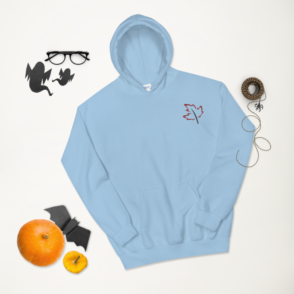 Quietly Canadian™ Embroidered Windy Leaf Unisex Hoodie