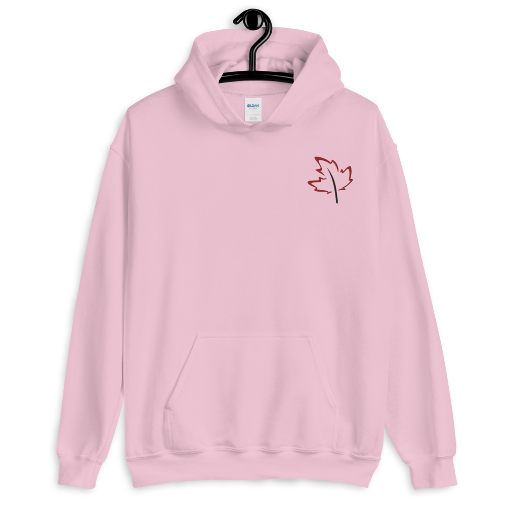 Quietly Canadian™ Embroidered Windy Leaf Unisex Hoodie