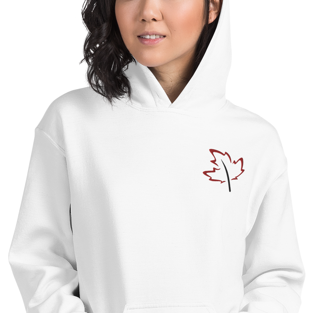 Quietly Canadian™ Embroidered Windy Leaf Unisex Hoodie