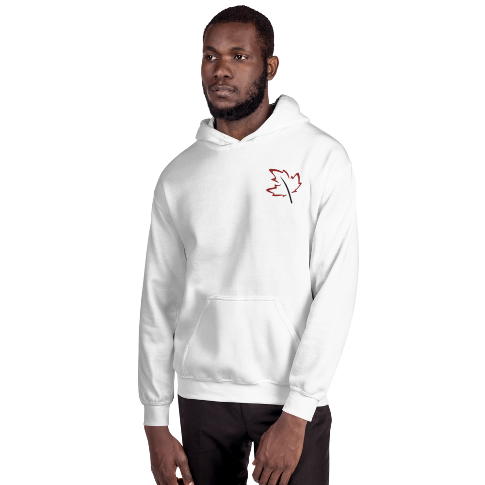 Quietly Canadian™ Embroidered Windy Leaf Unisex Hoodie