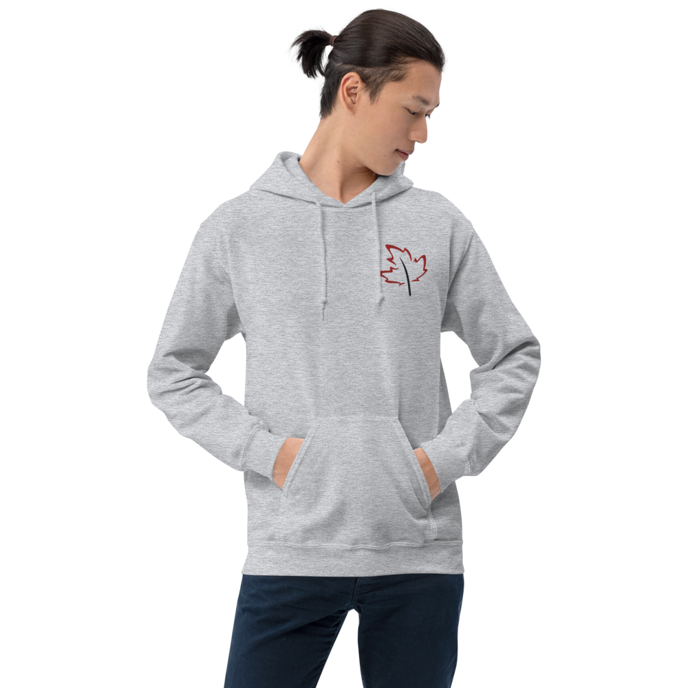 Quietly Canadian™ Embroidered Windy Leaf Unisex Hoodie