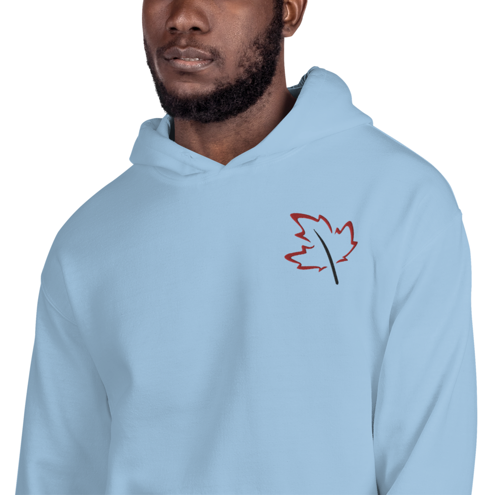 Quietly Canadian™ Embroidered Windy Leaf Unisex Hoodie