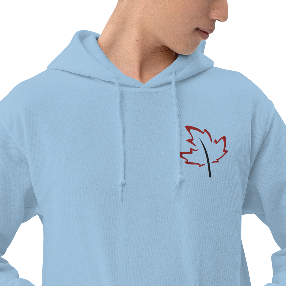 Quietly Canadian™ Embroidered Windy Leaf Unisex Hoodie
