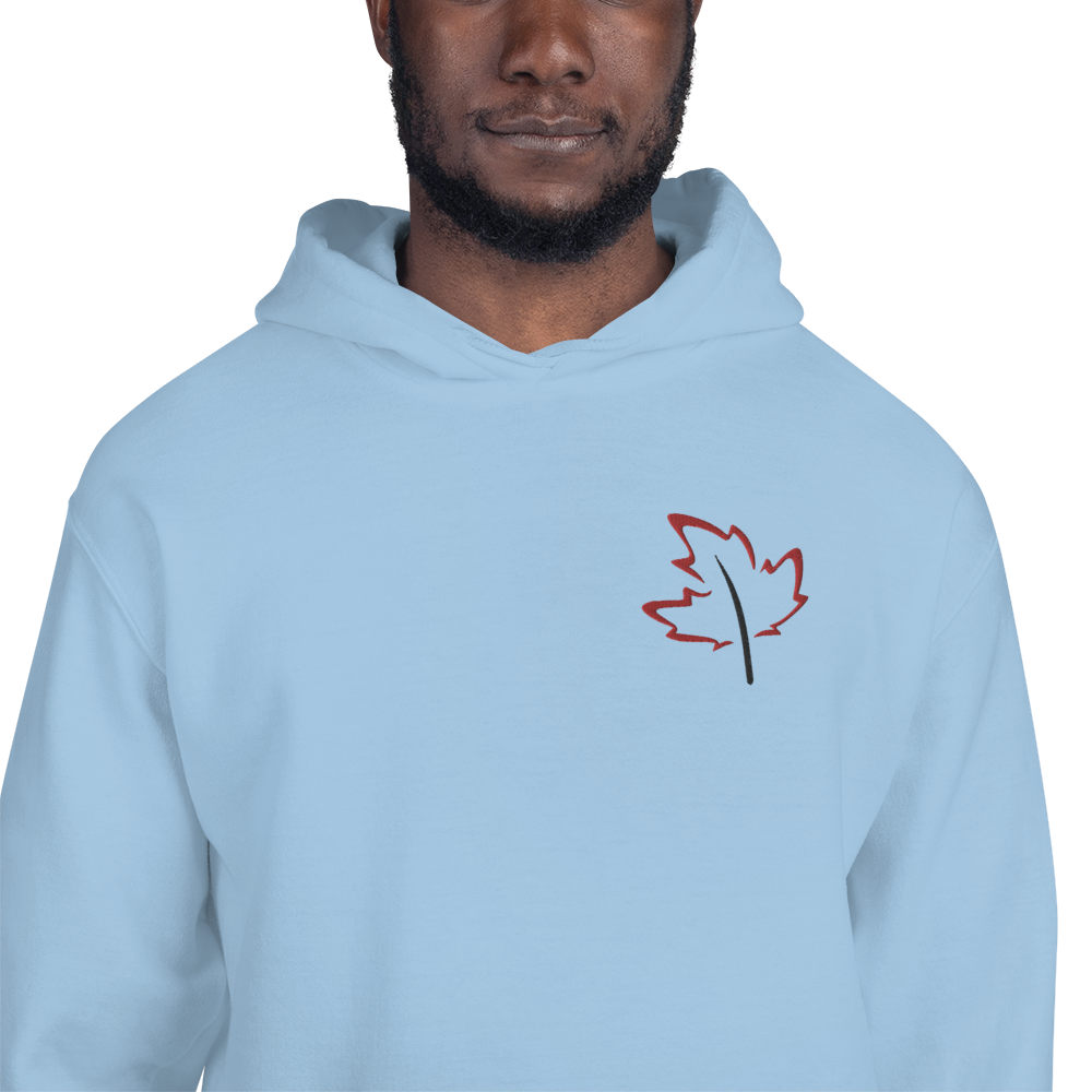 Quietly Canadian™ Embroidered Windy Leaf Unisex Hoodie