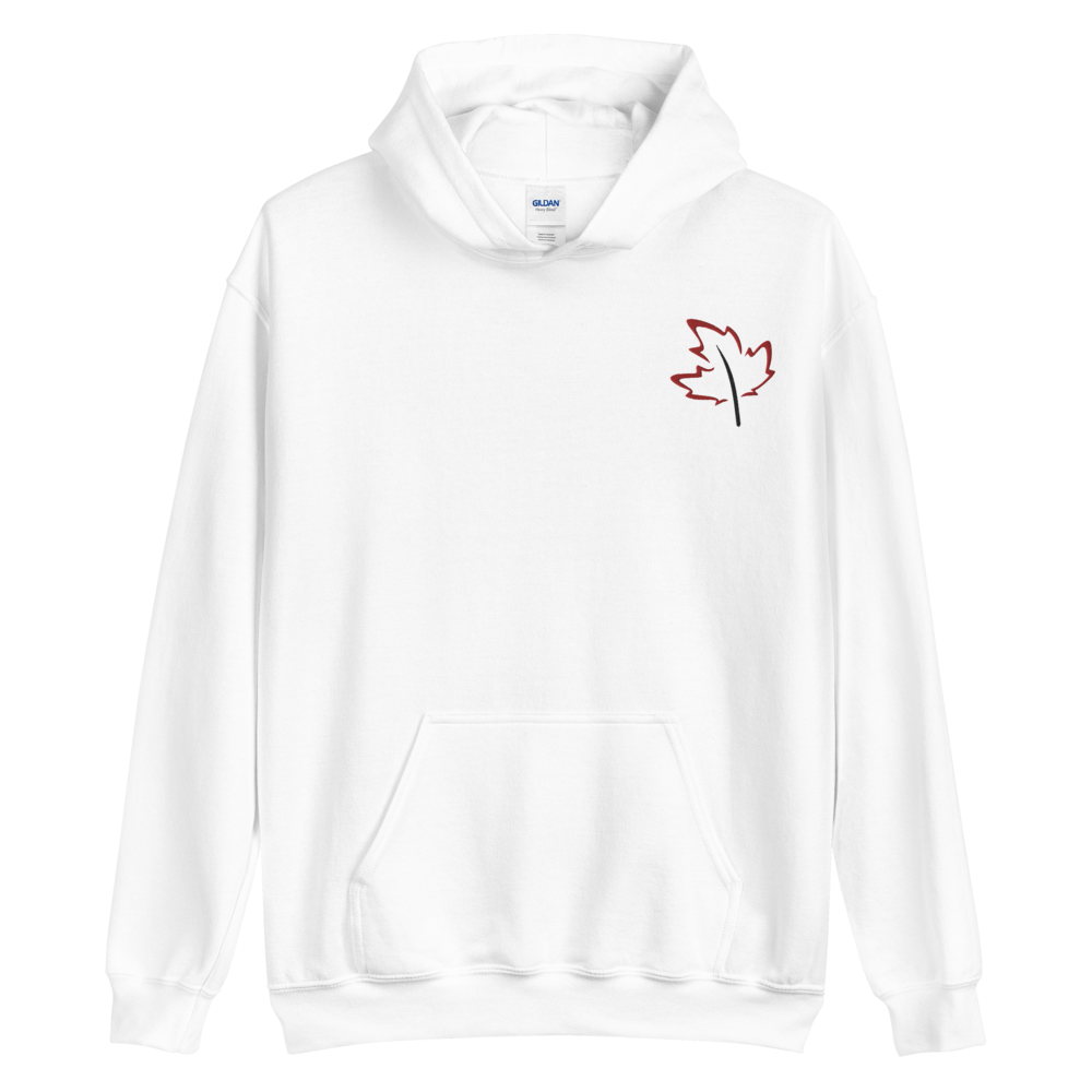 Quietly Canadian™ Embroidered Windy Leaf Unisex Hoodie