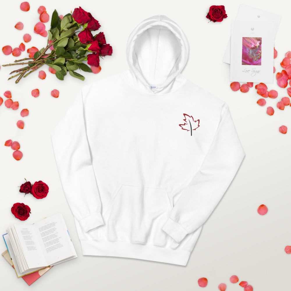 Quietly Canadian™ Embroidered Windy Leaf Unisex Hoodie