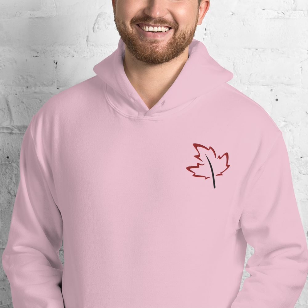 Quietly Canadian™ Embroidered Windy Leaf Unisex Hoodie