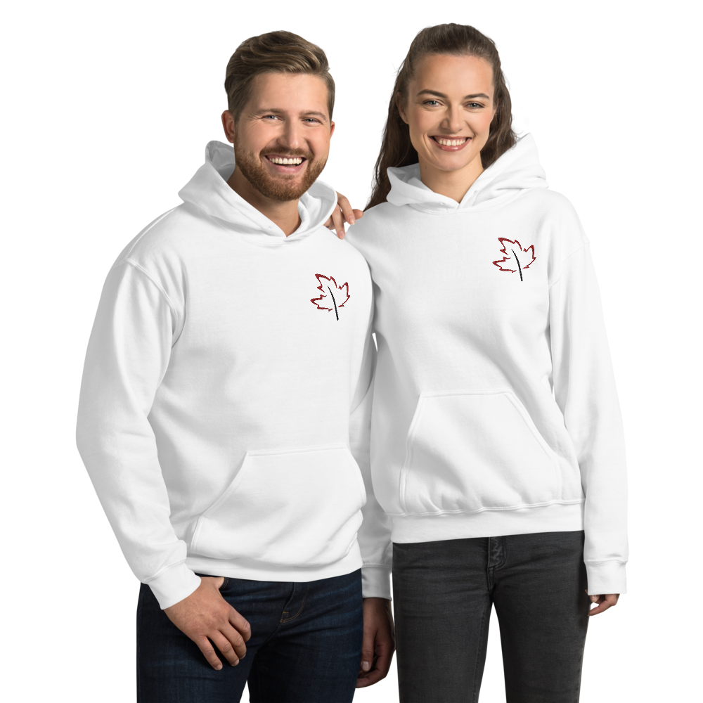 Quietly Canadian™ Embroidered Windy Leaf Unisex Hoodie